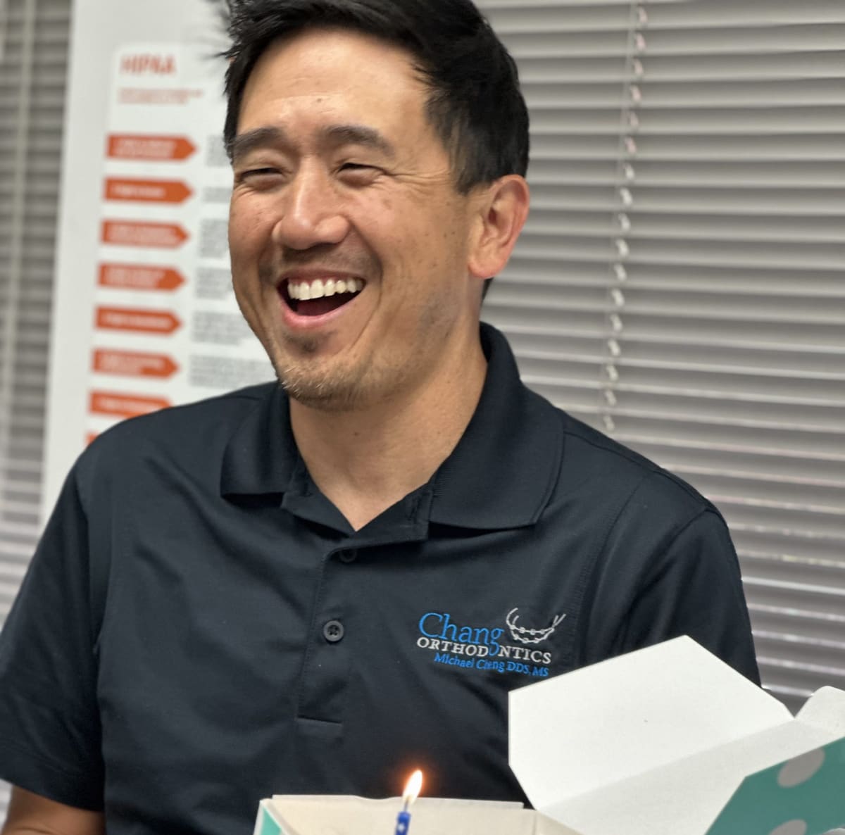 Dr. Chang sharing a laugh in the San Carlos office